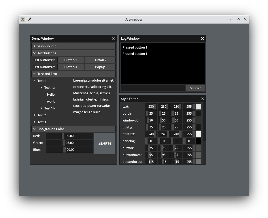 microui+fenster demo window in X11